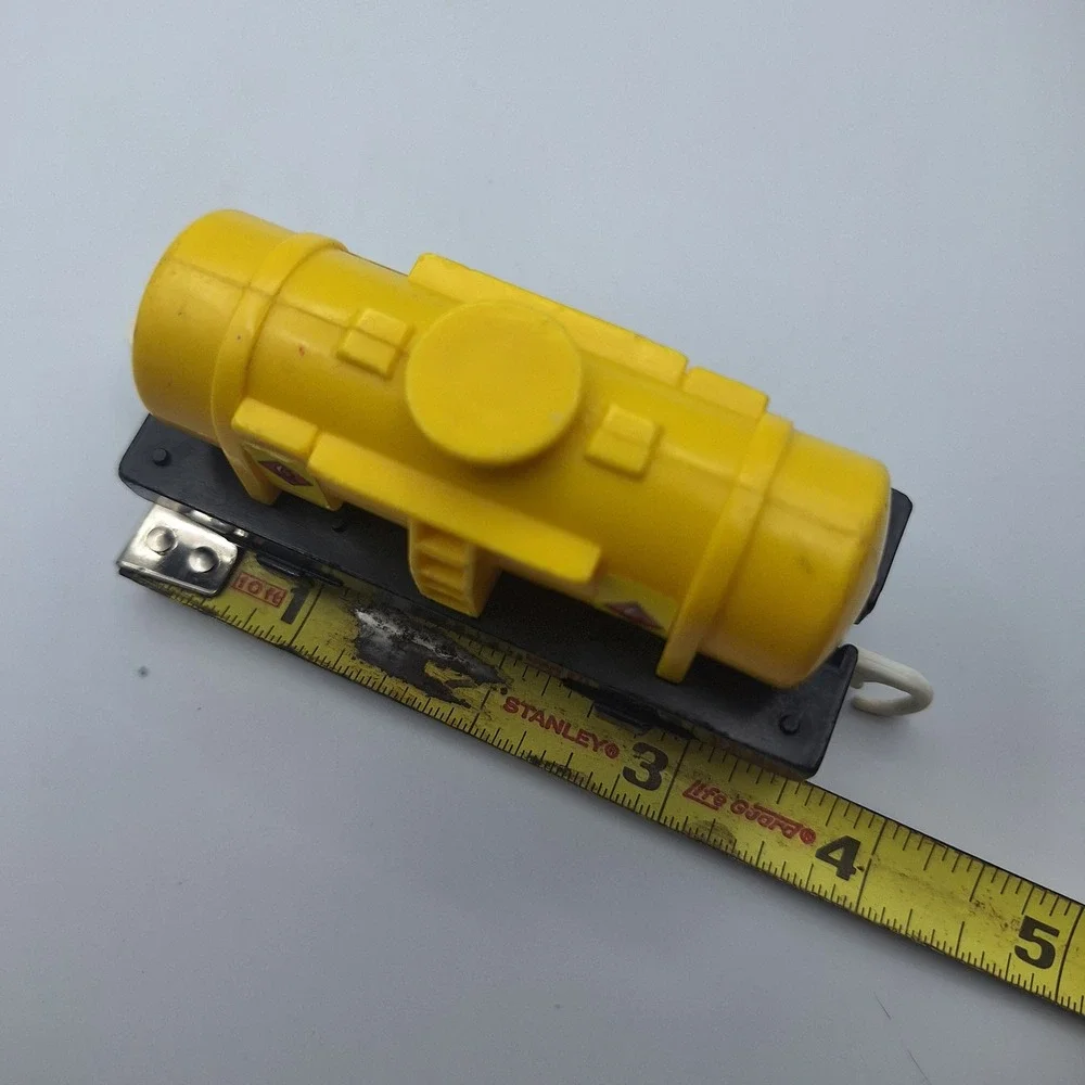 Fuel Tanker Car Toy Train Wagon Yellow Black Hazard Symbol Vintage Replacement